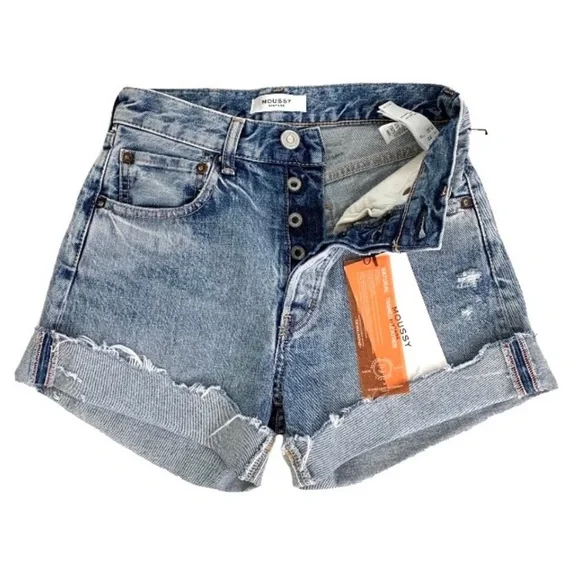 MOUSSY VINTAGE Upland Cut Off Denim Shorts SIZE 23 NWT - Picture 6 of 13